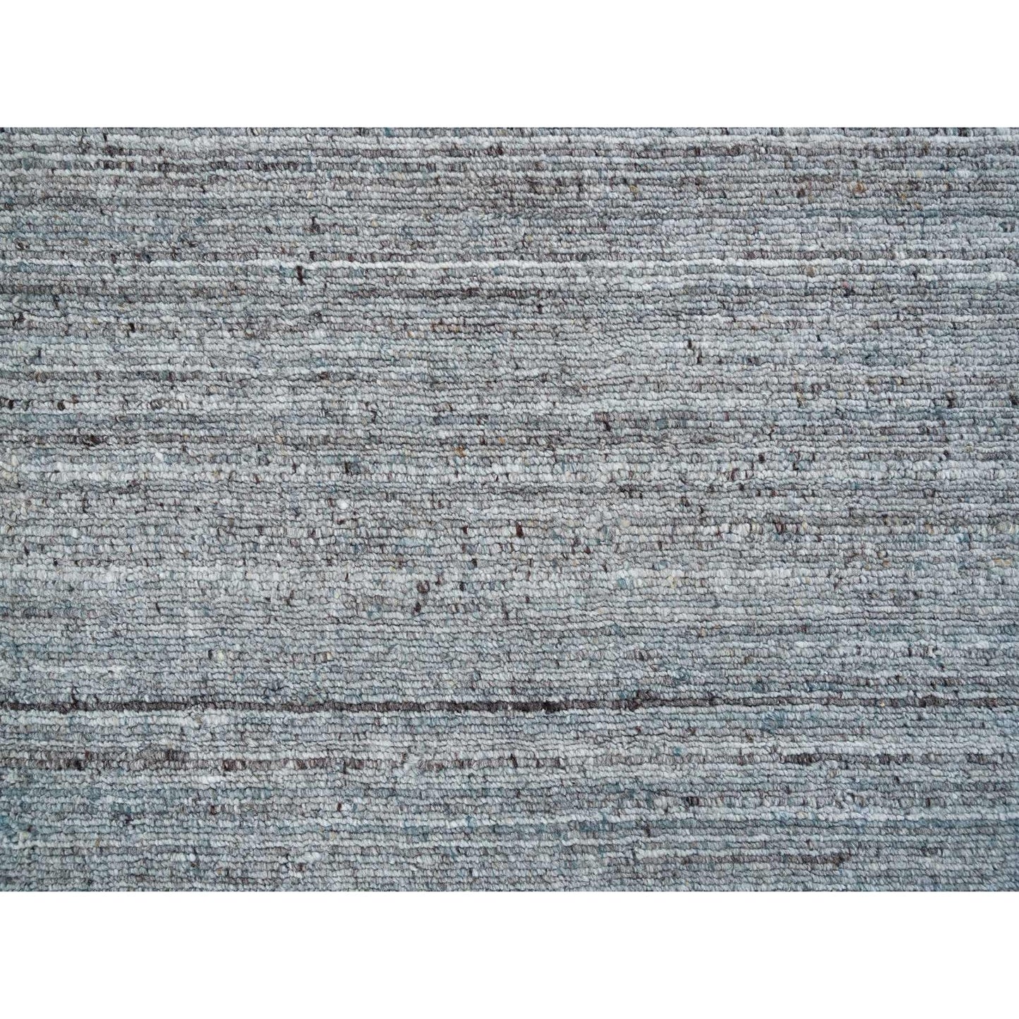 2'7"X14' Gray Wool Hand Loomed Modern Striae Design Runner Oriental Rug