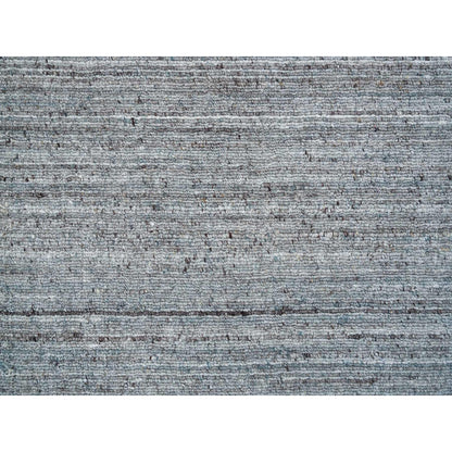 2'7"X14' Gray Wool Hand Loomed Modern Striae Design Runner Oriental Rug