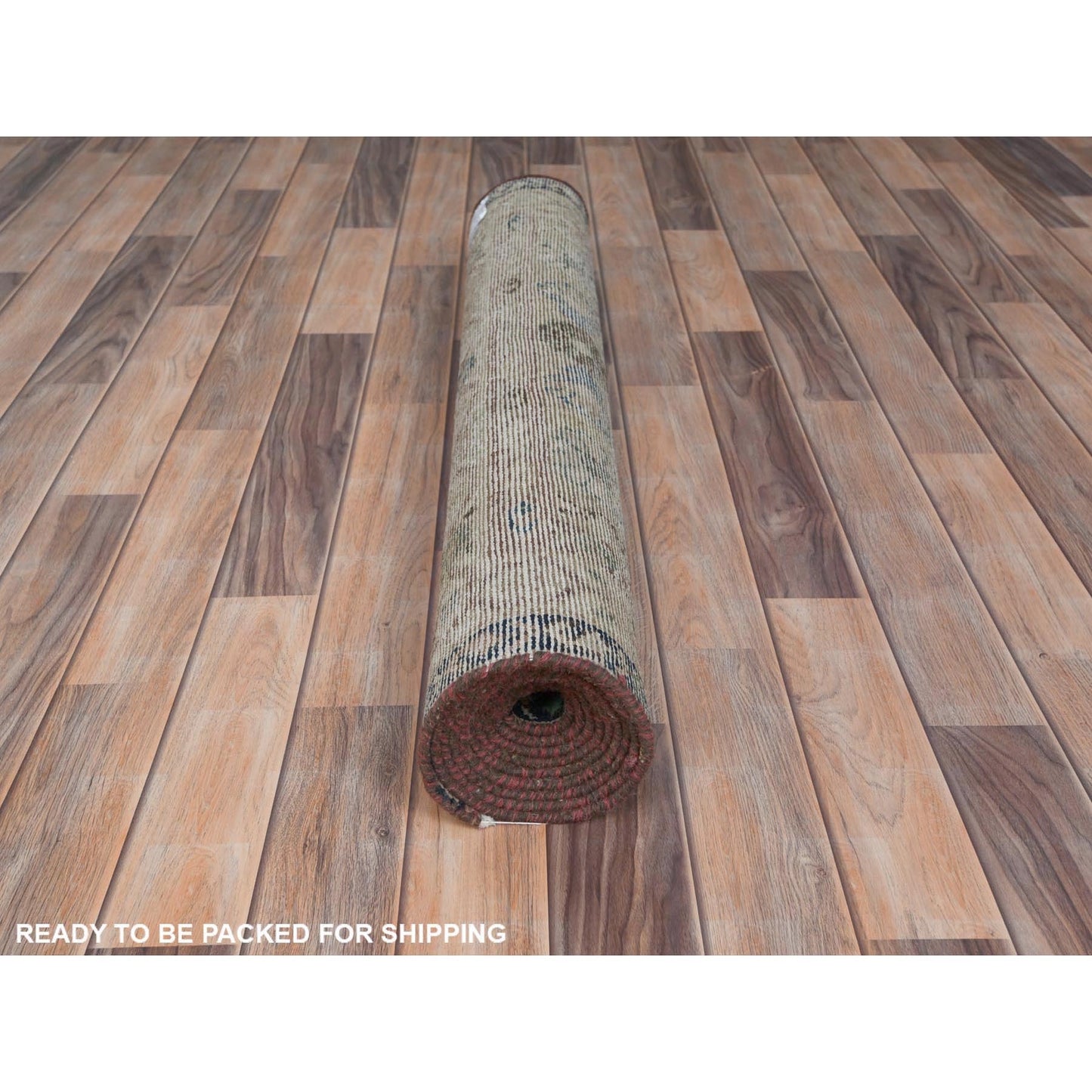 3'4"X9'9" Brown Vintage Farsian Amadan Worn Wool Hand Knotted Runner Rug