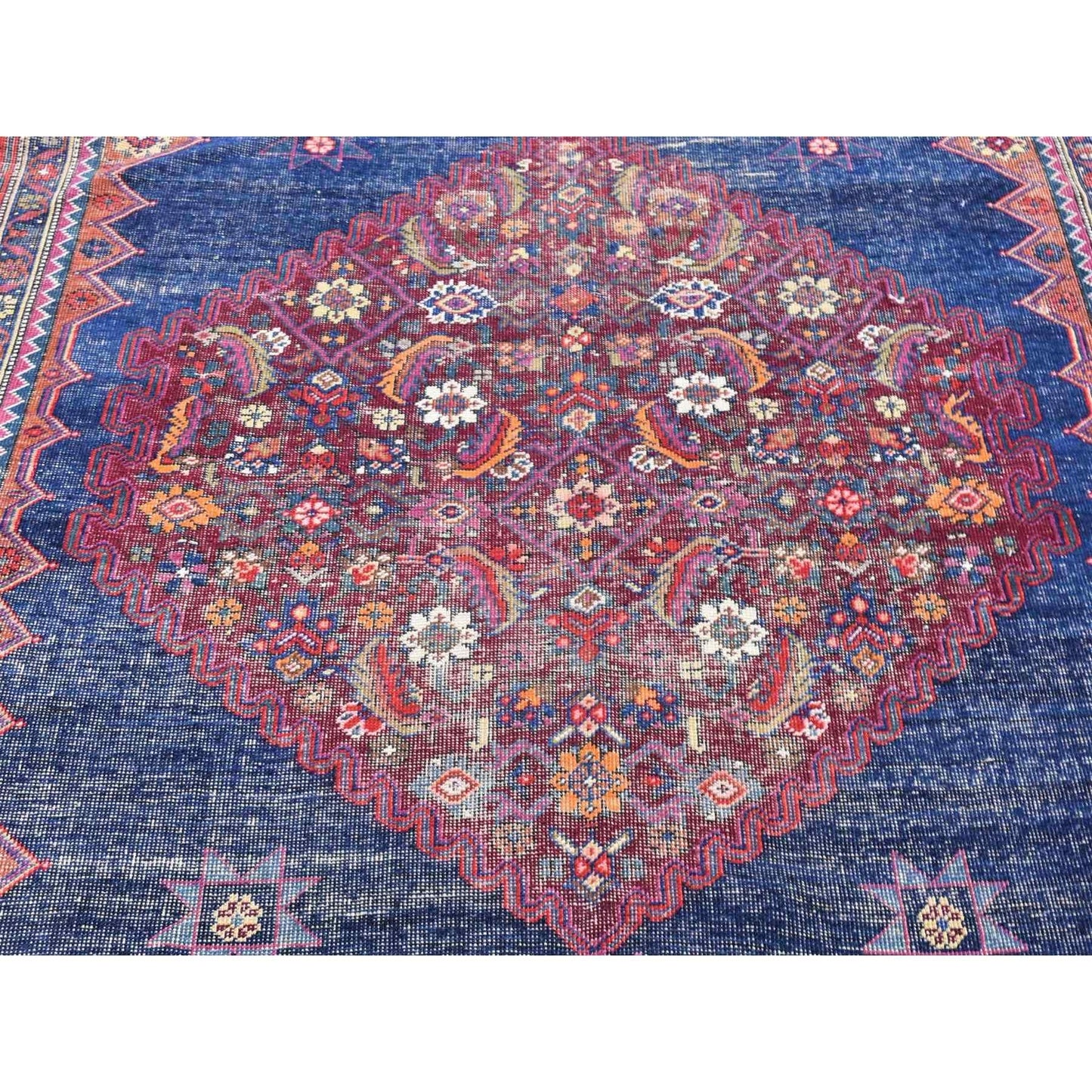 6'5"X14' Blue Antique Northwest Farsian Wool Hand Knotted Wide Runner Rug