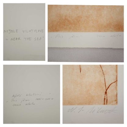 Nijole Vilutiene Near The Sea Etching 19972004 Signed Lithuanian Female Art