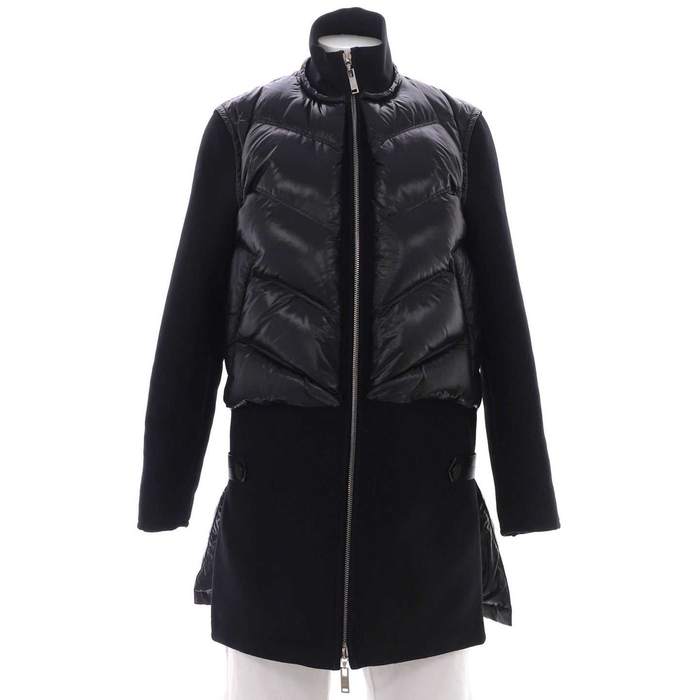 Louis Vuitton Women'S Long Zip Coat Quilted Nylon And Wool Blend With Down