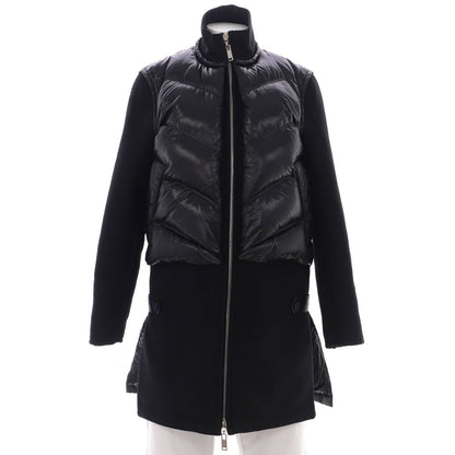 Louis Vuitton Women'S Long Zip Coat Quilted Nylon And Wool Blend With Down