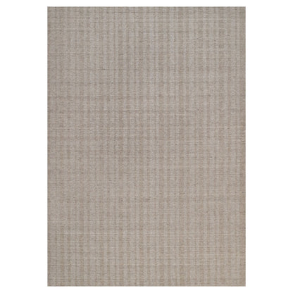 10'X14' Light Brown Vertical Stripes Design Hand Loomed Natural Wool Rug