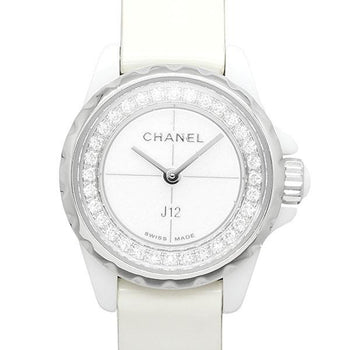 Chanel J12 Xs Diamond / H4664 White Ceramic Enamel Leather Quartz