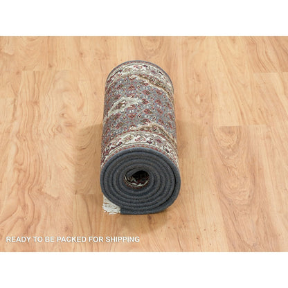 2'X8'5" Gray Tebraz Mahi 175 Kpsi Wool Hand Knotted Runner Rug
