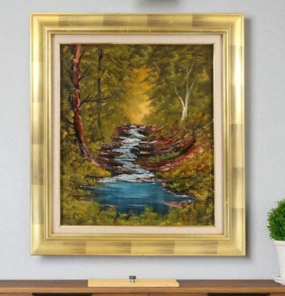 Helen Jo Nichols "Forest Stream" 1994 Original Oil Painting Signed F10 Landscape