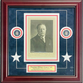 William Howard Taft Autographed Framed Original White House Harris & Ewing Photo