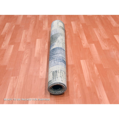 4'X6'1" The Intertwined Passage Silk With Textured Wool Hand Knotted Rug