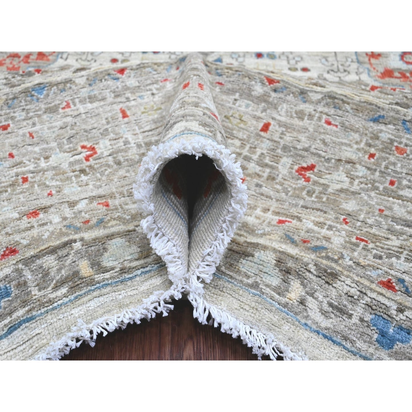 10'X14'1" Gray 14Th Century Mamluk Dynasty Pattern Wool Hand Knotted Rug