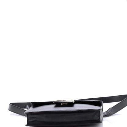 Fendi Flat Baguette Crossbody Bag Leather With Zucca Jacquard Medium