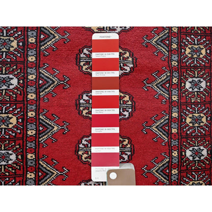 2'1"X6'1" Red Princess Bokara Pure Wool Hand Knotted Runner Oriental Rug