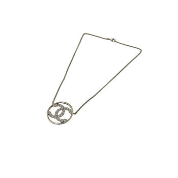 Chanel Coco Mark Circle Necklace Metal & Strass