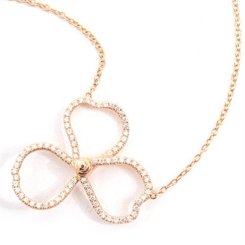 Tiffany & Co. Paper Flowers Diamond Necklace Pink Gold 750Pg