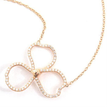 Tiffany & Co. Paper Flowers Diamond Necklace Pink Gold 750Pg