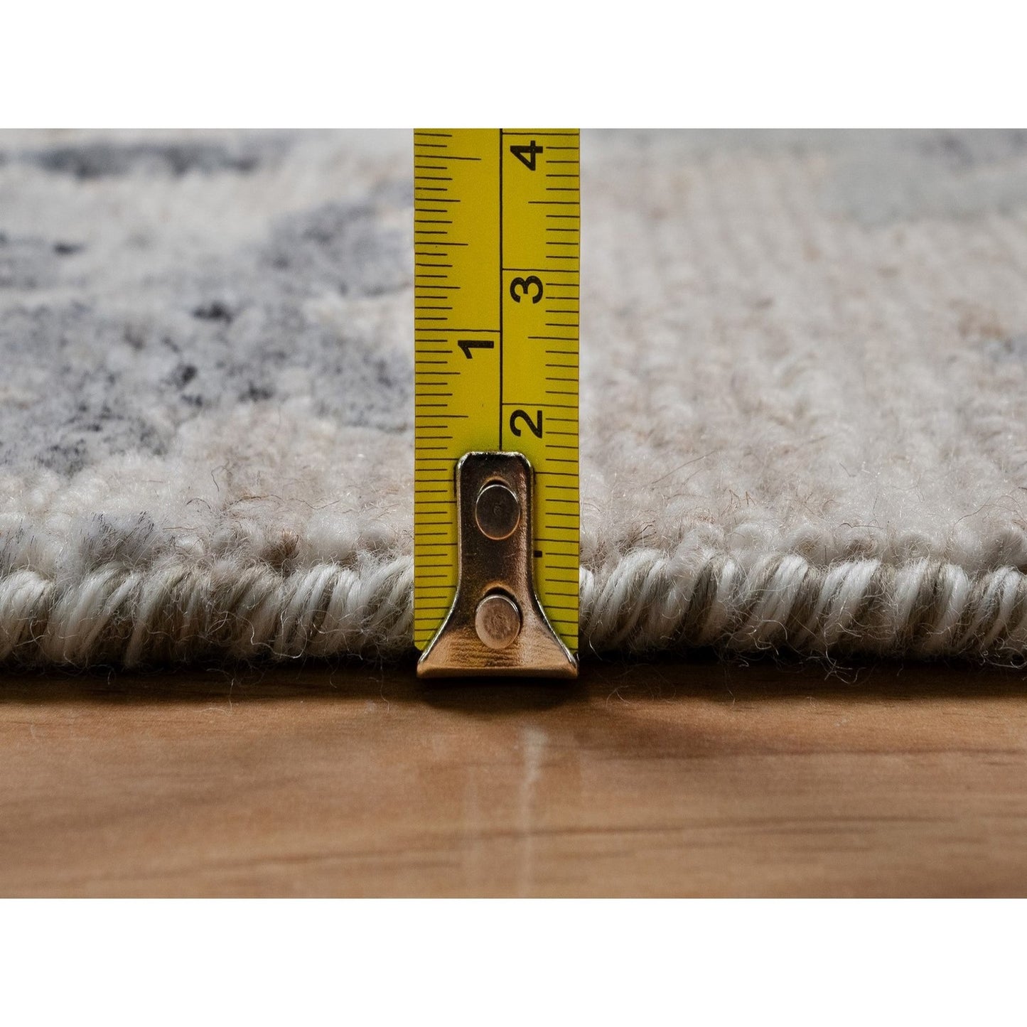 Rug 8'x10' Cream White Modern Design Natural Undyed Wool Hand Knotted