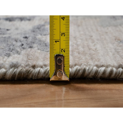 Rug 8'x10' Cream White Modern Design Natural Undyed Wool Hand Knotted