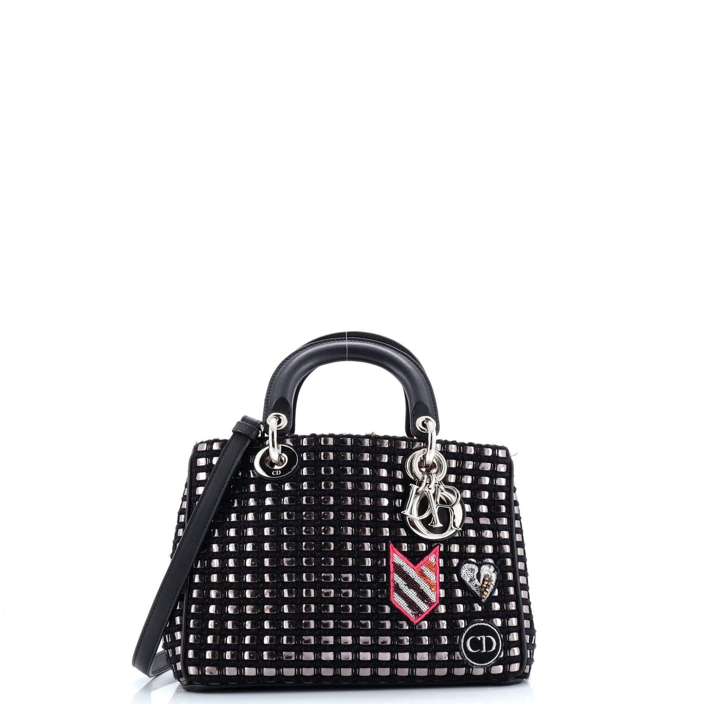 Christian Dior Diorissimo Tote Patch Embellished Metallic Tweed Mini