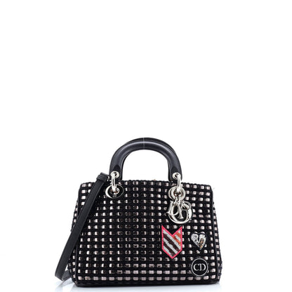 Christian Dior Diorissimo Tote Patch Embellished Metallic Tweed Mini