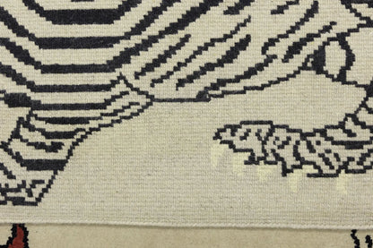 Nepali Tiger Oriental Rug Wool Tribal Modern