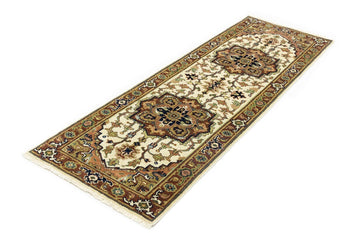 Hand-Knotted Heriz Serapi Oriental Runner Rug