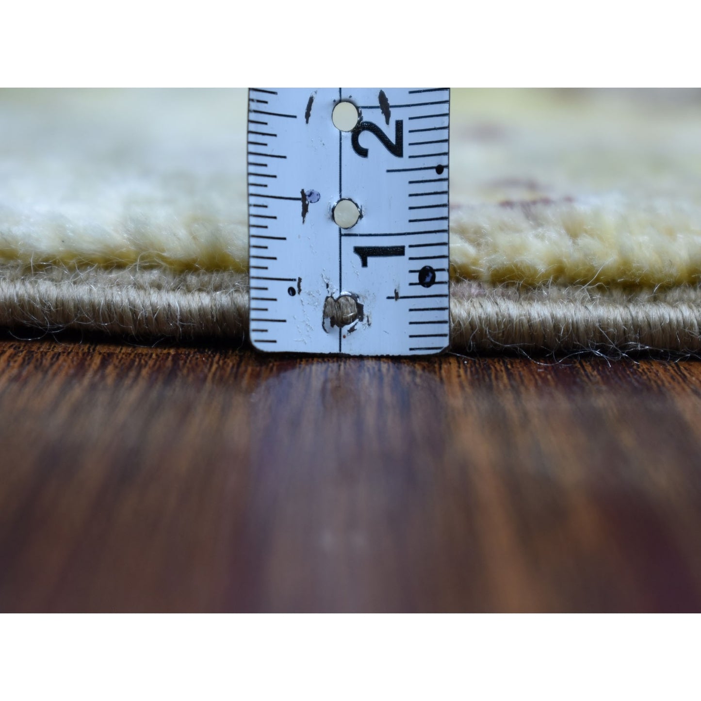 2'8"X3'9" Yellow Pure Wool Kashkuli Gabbeh Pictorial Hand Knotted Rug