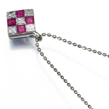 Pink Sapphire 0.32Ct Diamond 0.30Ct Square