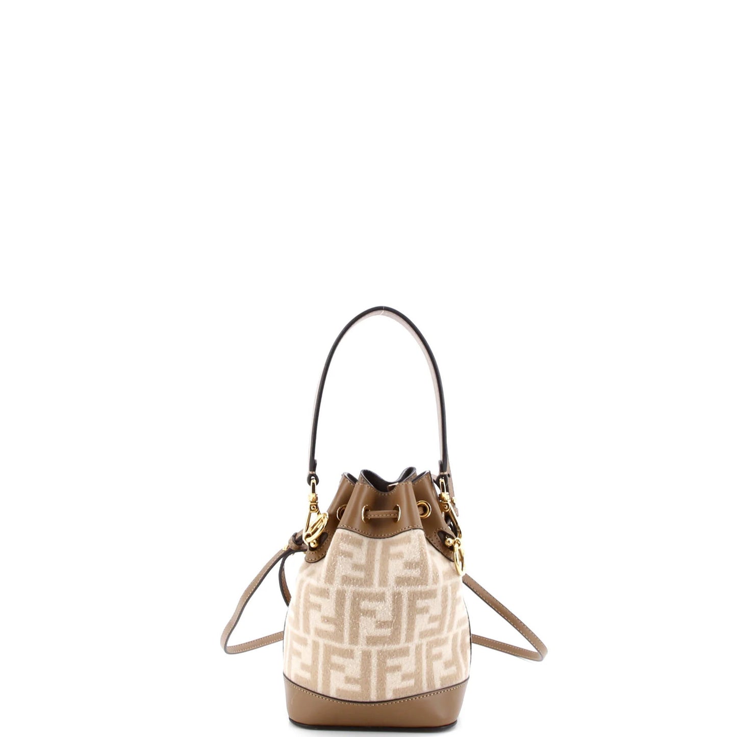 Fendi Mon Tresor Bucket Bag Zucca Wool With Leather Mini