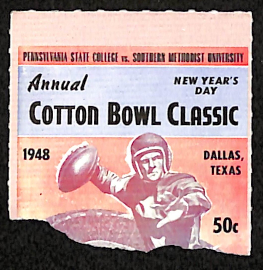 1948 Cotton Bowl Penn State Vs. Smu College Football Ticket Stub 190212