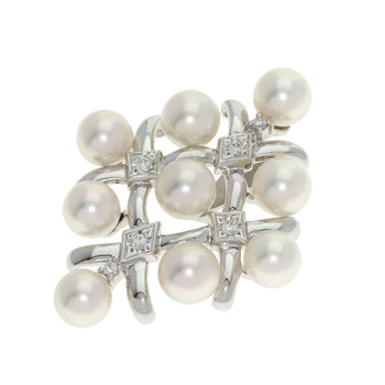 Gold MIKIMOTO Pearl Diamond Pendant top K18 White