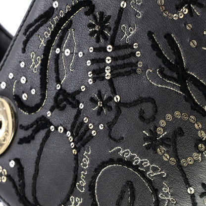 Christian Dior Lady Dior Chain Bag Embroidered Calfskin Mini