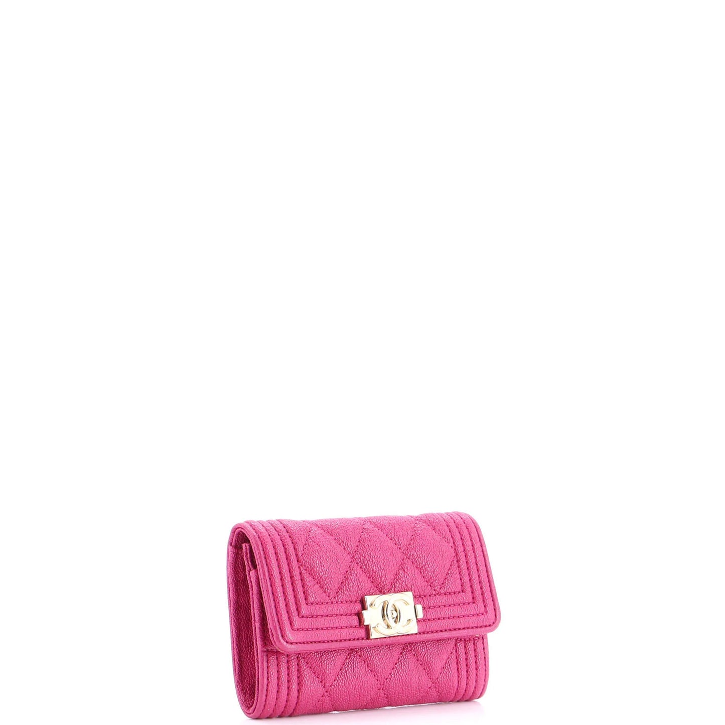 Chanel Boy Flap Card Case Quilted Caviar