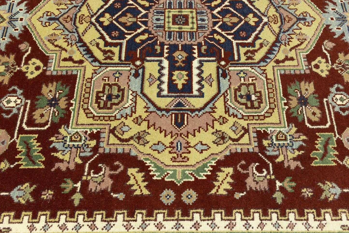Farmho Rusty Red Geometric Heriz Serapi Oriental