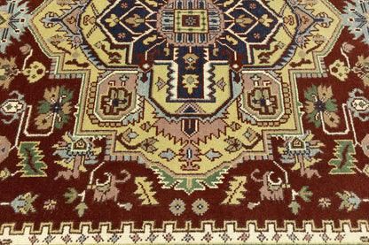 Farmho Rusty Red Geometric Heriz Serapi Oriental