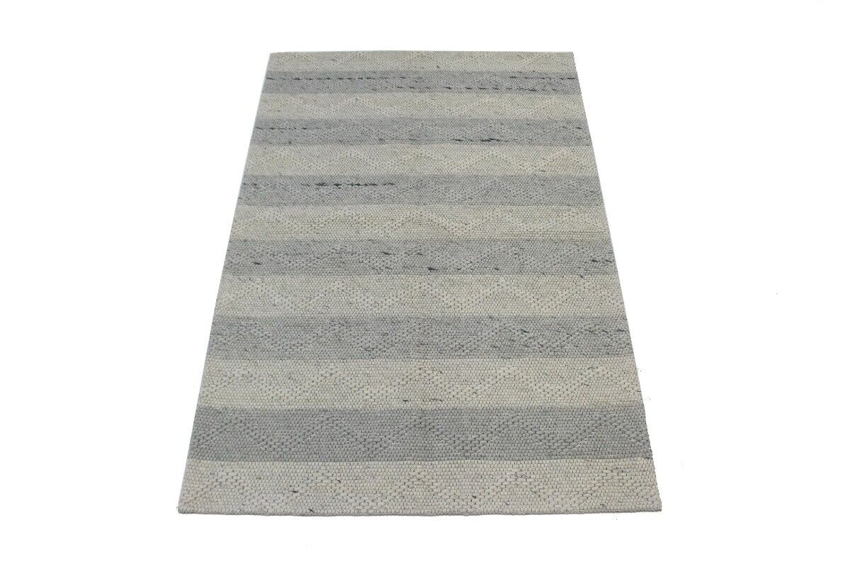 Modern Hand-Tufted Wool Area Rug Zig-Zag Design