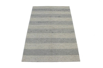 Modern Hand-Tufted Wool Area Rug Zig-Zag Design