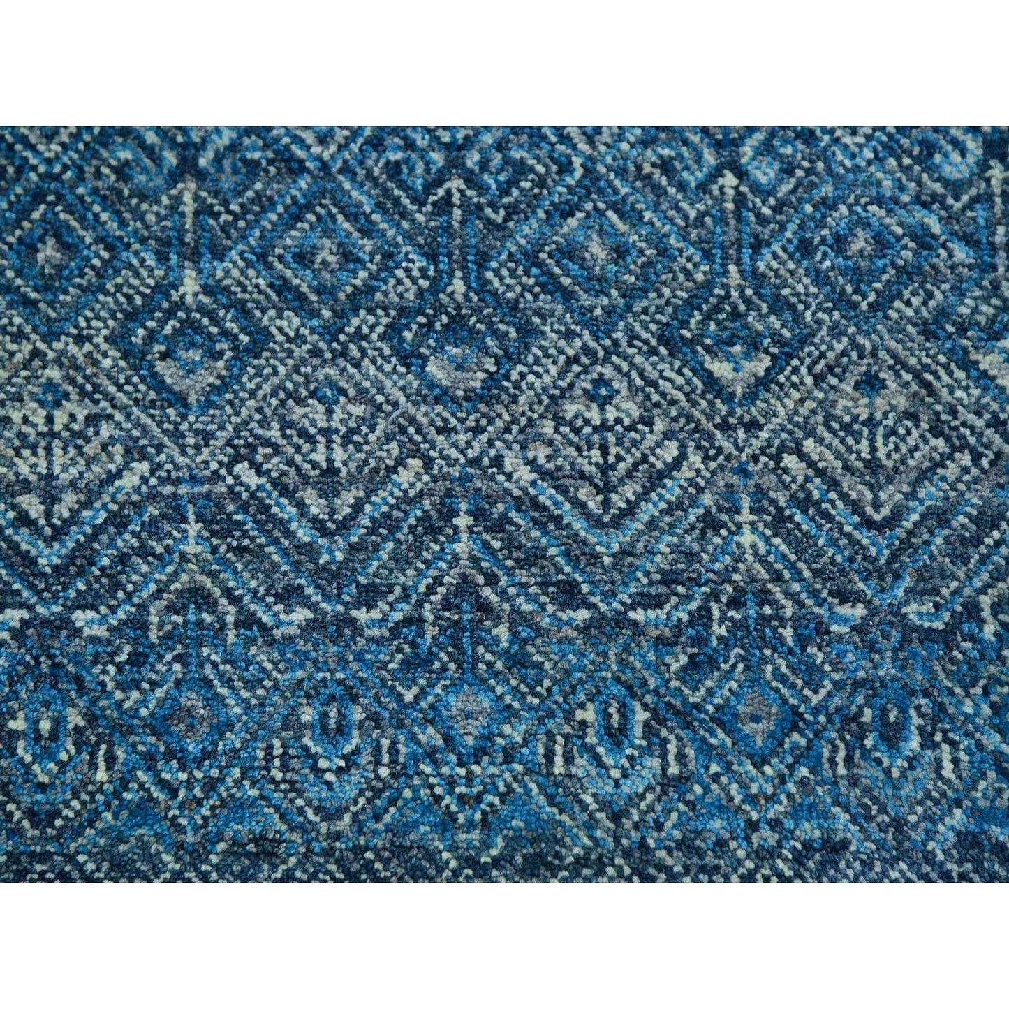 8'X8' Georgian Blue Kohinoor Herrita Design Wool Hand Knotted Round Rug