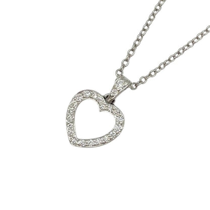 Tiffany & Co. Metro Heart Necklace Pt950 & Diamond