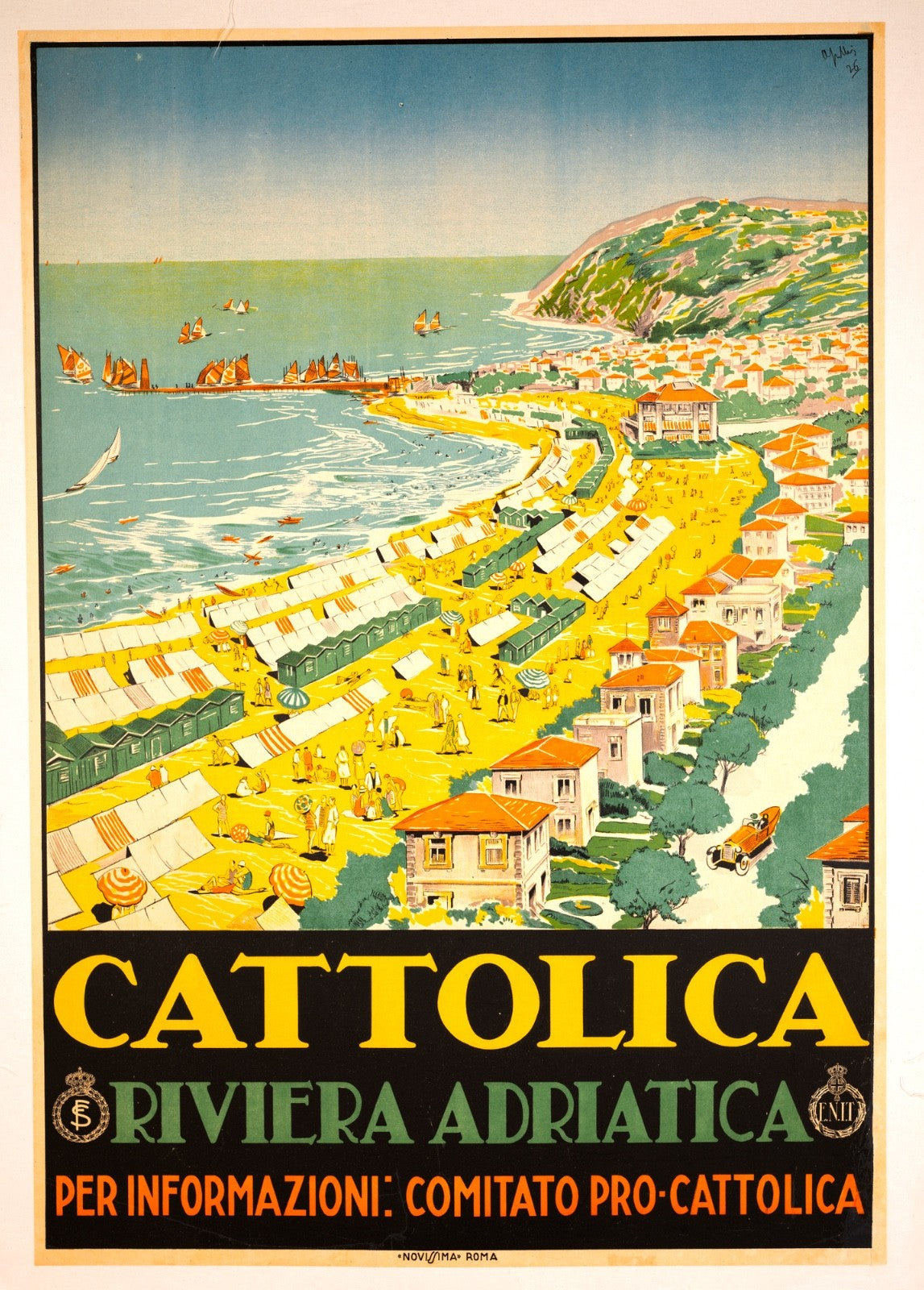 Cattolica Riviera Adriatica Livio Apollini 1926 Original Italian Poster