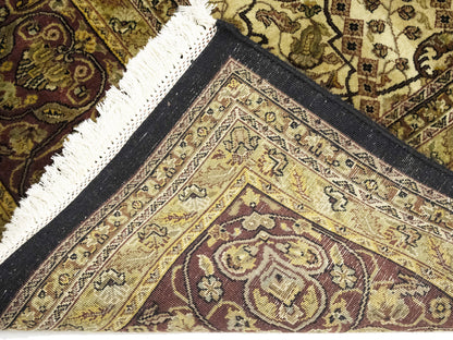 Hand-Knotted Agra Jaipur Oriental Rug Floral