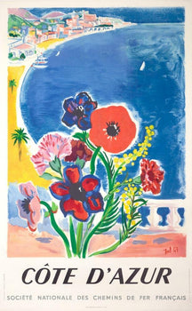 Cote D'Azur By Tal French Vintage Travel Poster