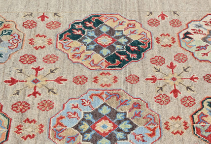 Handmade Kazak Oushak Rug 4X6 Ft Floral Modern
