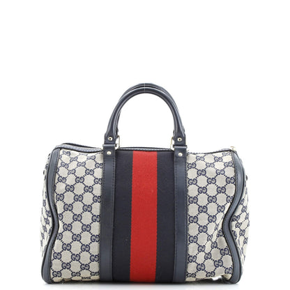 Gucci Vintage Web Boston Bag Gg Canvas Medium