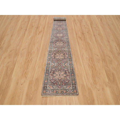 2'8"X23'10" Sangria Red Hand Knotted Wool Heris Revival Xl Runner Rug