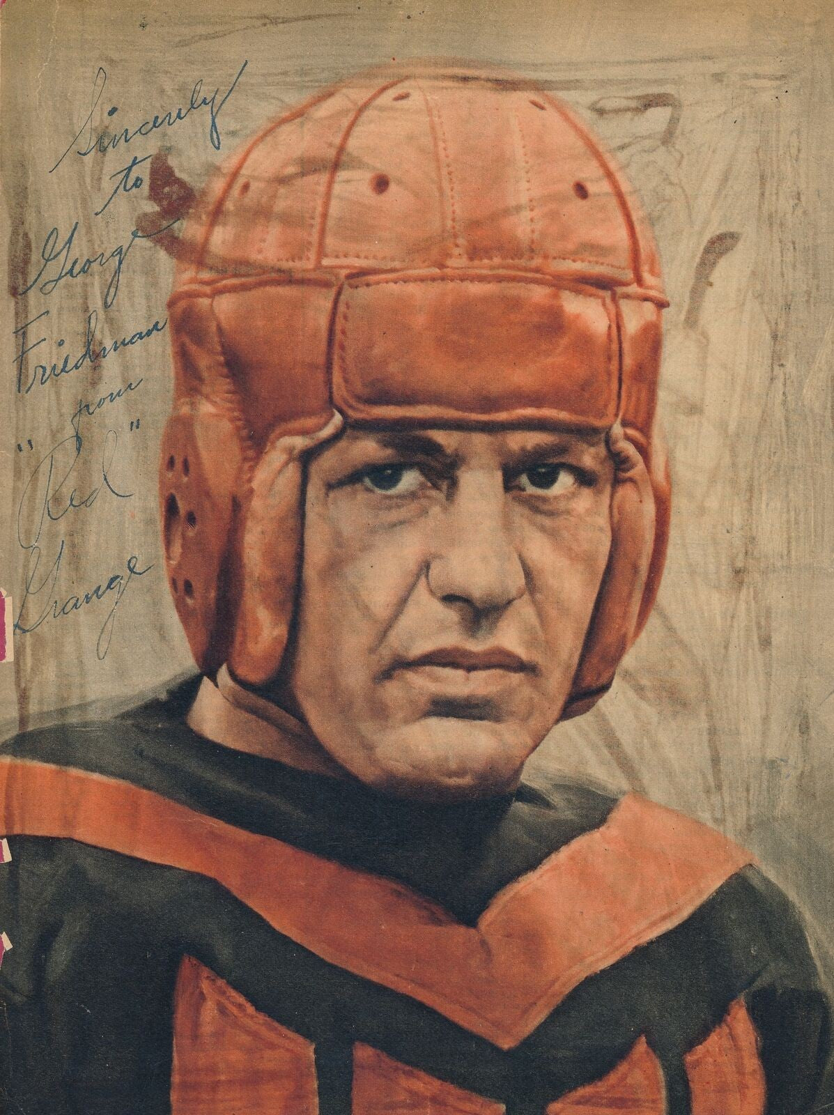 Red Grange Hof Autographed 8.5X11 Magazine Photo Chicago Bears Jsa