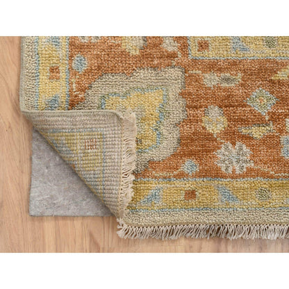 9'1"X11'9" Tan Color Oushak Design Pure Wool Hand Knotted Rug