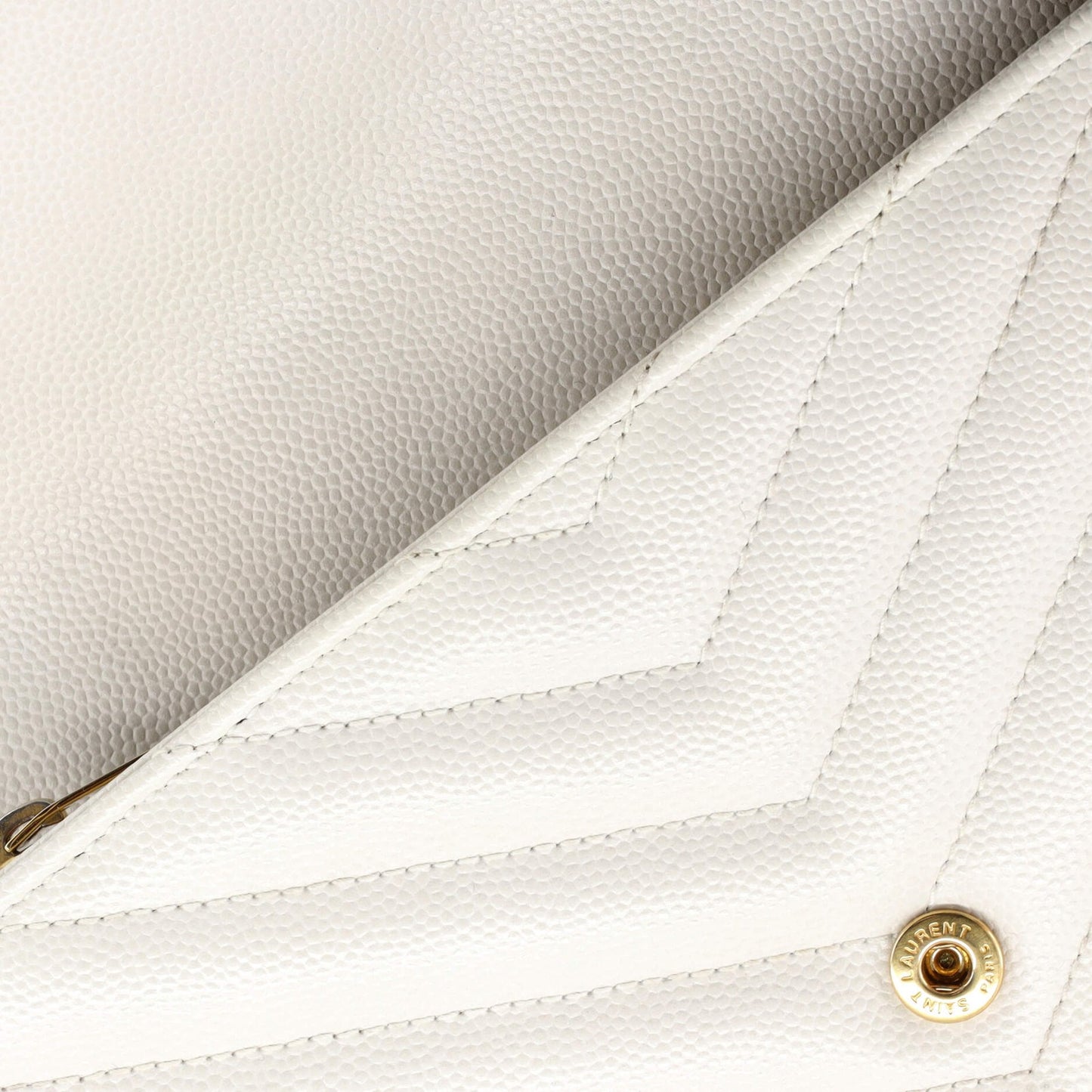 Saint Laurent Classic Monogram Flap Wallet Matelasse Chevron Leather Large