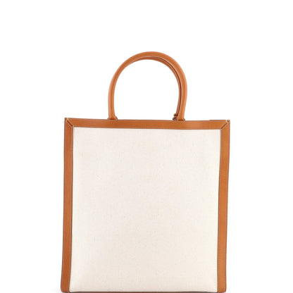 Celine Vertical Cabas Tote Canvas With Leather Large
