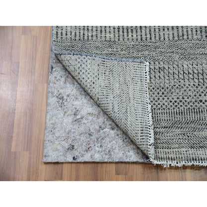 2'7"X18'4" Sabre Gray Modern Undyed Grass Wool Xl Runner Oriental Rug
