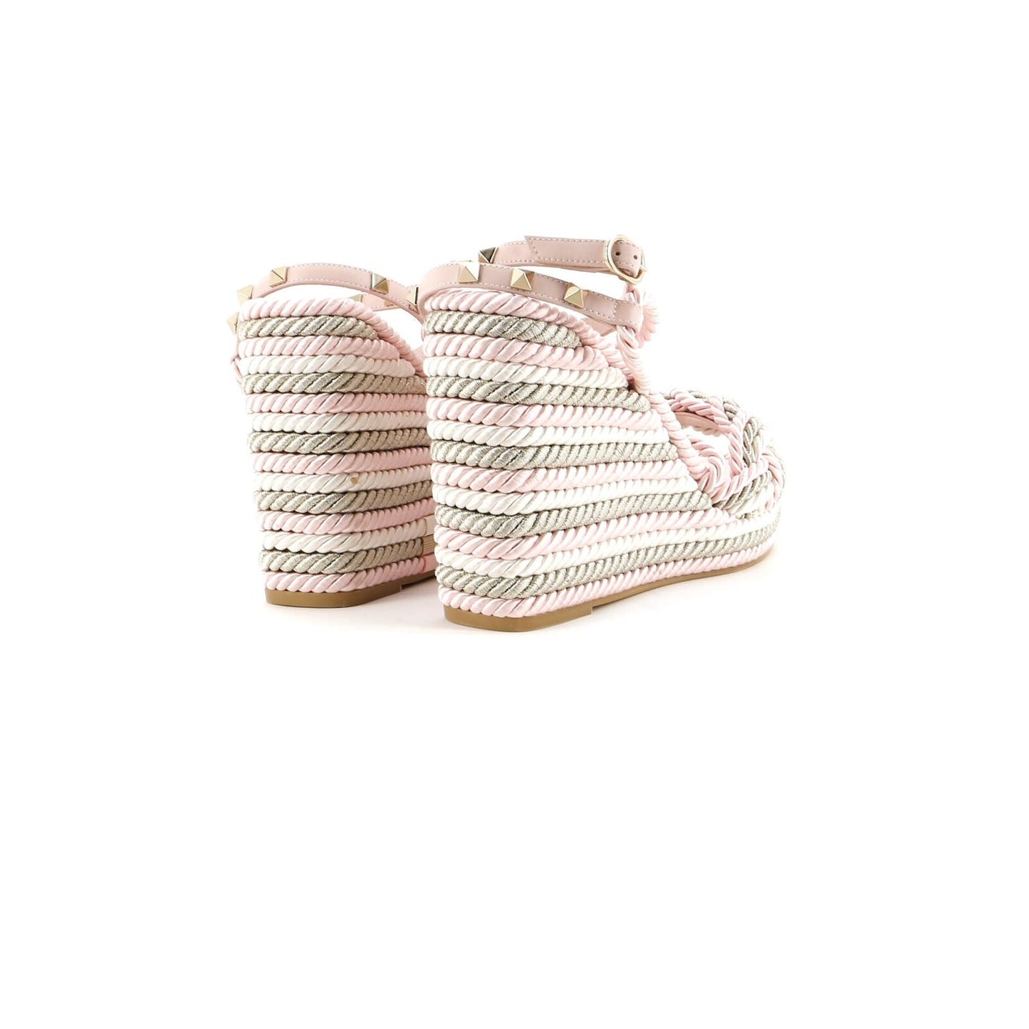 Valentino Garavani Women'S Rockstud Torchon Espadrille Wedge Sandals Leather